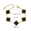Bracciale 15MM Acciaio Titanio 18K Bifacciale Quadrifoglio Cinque Fiori Moda Bracciale da Donna