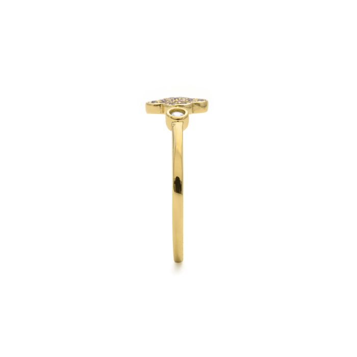 Anneau - LUXENTER - Alsion - Argent sterling 925 - Zircon cubique améthyste - Finition or jaune 18 carats