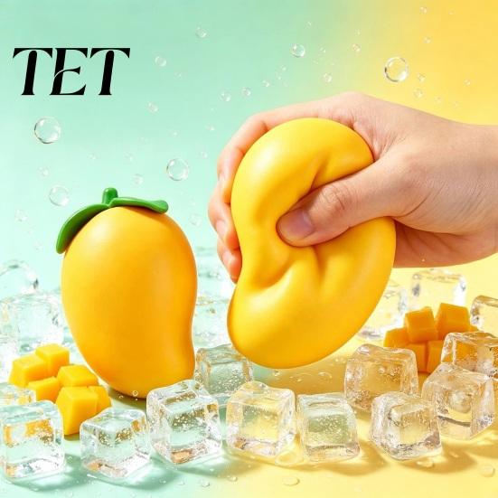 Fruit Sensory Toy Giant Stress Relief Toy, Mango Pineapple Grape Strawberry Watermelon Banana Hand Exercise Tools Squeeze Exerciser for Anxiety