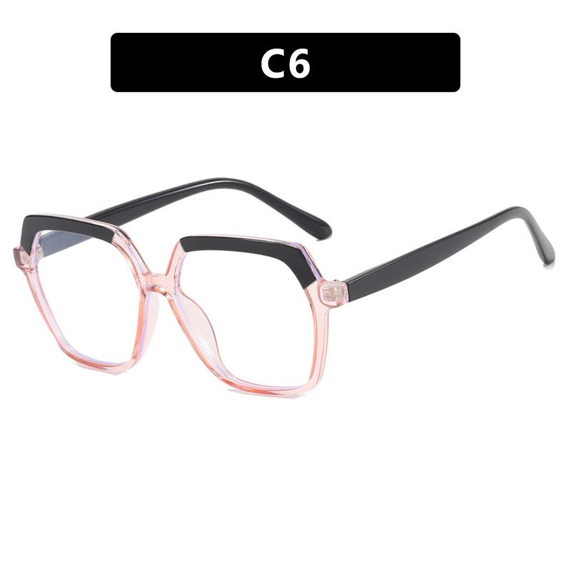 Women's glasses, anti blue light, fashionable and personalized large frame glasses, travel and student commuting glasses