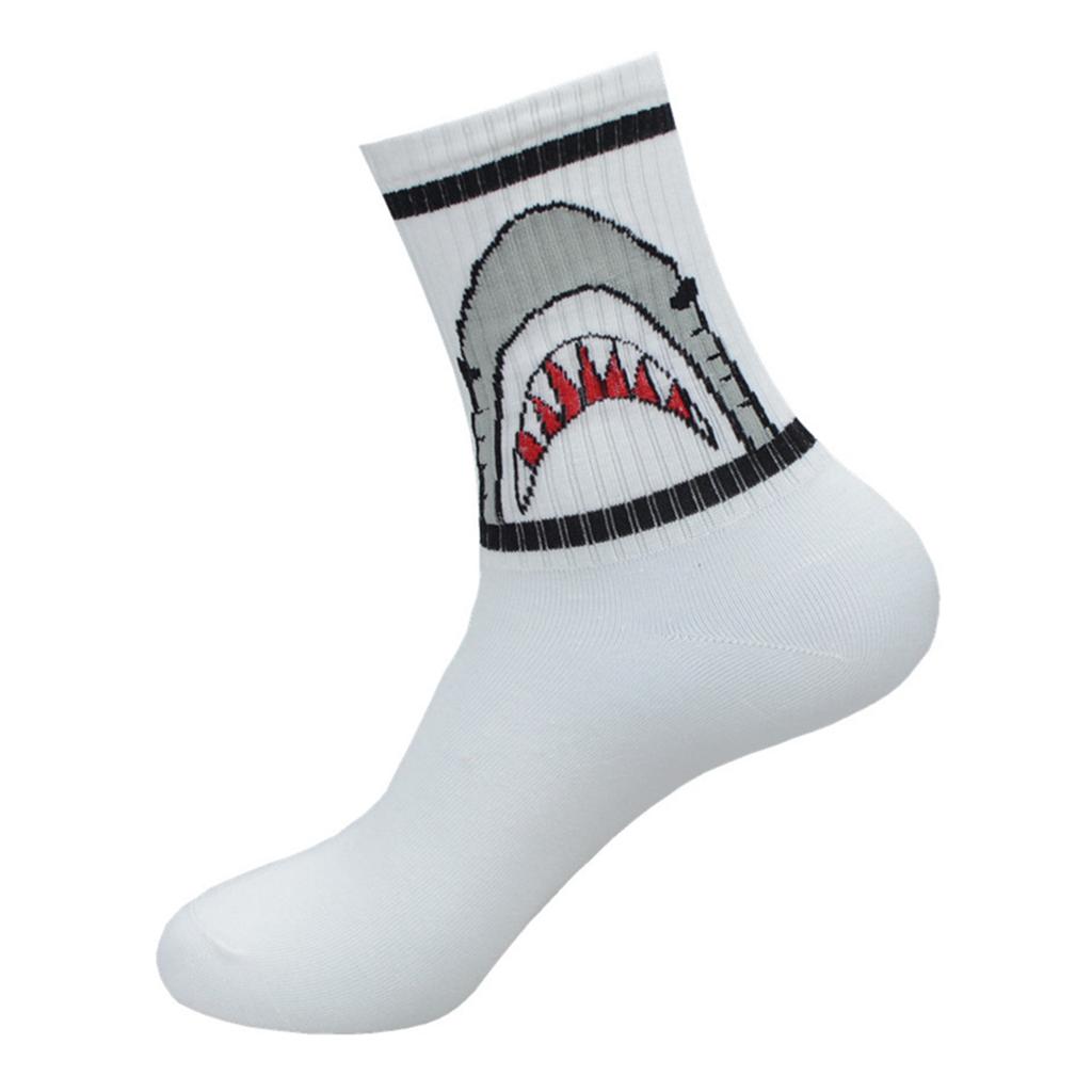 1 Pair Men Fashion Hip Hop Hit Color On Fire Crew Socks Red Flame Blaze Power Torch  Warmth Street Skateboard Cotton Socks