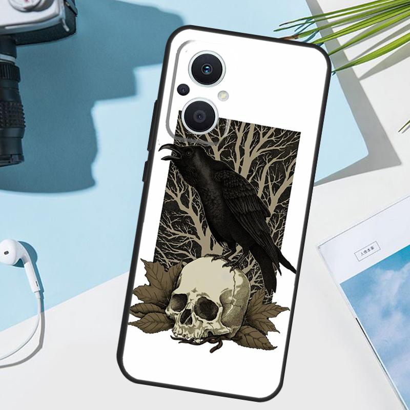 Skull Crow Flower Cover For OPPO Reno 14 F 13 12 11 10 Pro 11F 12F 13F 7 8 Lite OPPO Find X9 X8 X6 X5 Pro Case