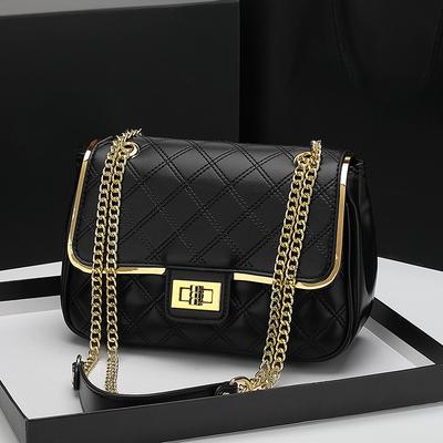 Fashionable One Shoulder Underarm Bag Korean Version Simple New Summer Diamond Shaped Women's Bag One Shoulder Crossbody Chain Small Square Bag