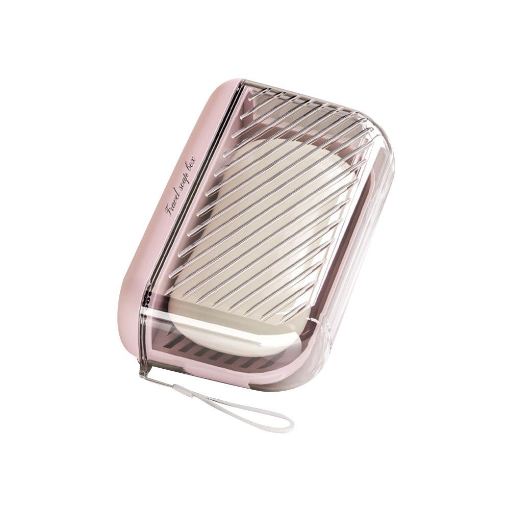 

с герметичной мыльницей для слива Портативные коробки для хранения мыла Новый ручной контейнер для хранения мыла розовый