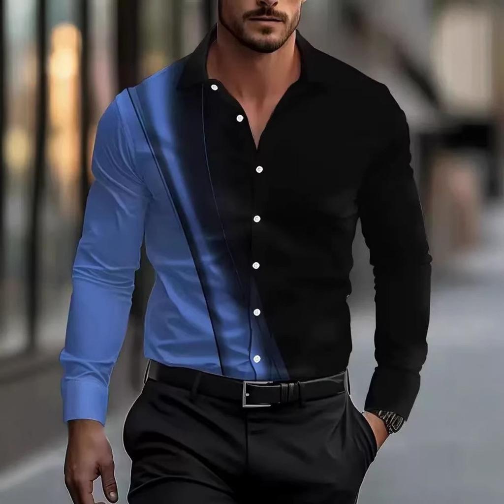 Modern Slim Fit Long Sleeve Shirt, Stylish Casual-Formal Wear for Men