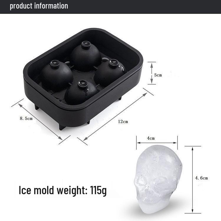 Silicone Ice Cube Mold Set: Long Strip, 6 Squares, 6 Balls, 15 Grids, 37 Grids, Skull Shapes with Lid.