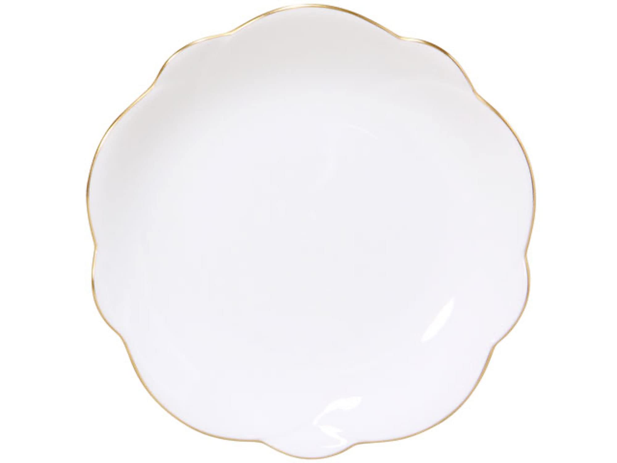 

Okura Pottery Gold Line 13cm Plum-Shaped Small Plate, Made in Japan, 114H/1001