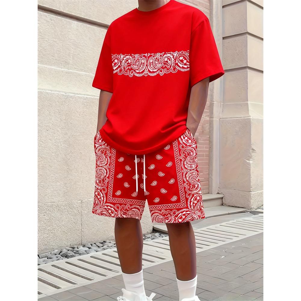 Summer New Peris 3D Printed Men's Casual Set, Urban Street Casual Men's Top And Casual Versatile Short Sleeve And Shorts Sets