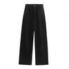 Black Velvet Jeans for Women, Autumn and Winter High-waisted Loose and Versatile Straight-leg Trousers