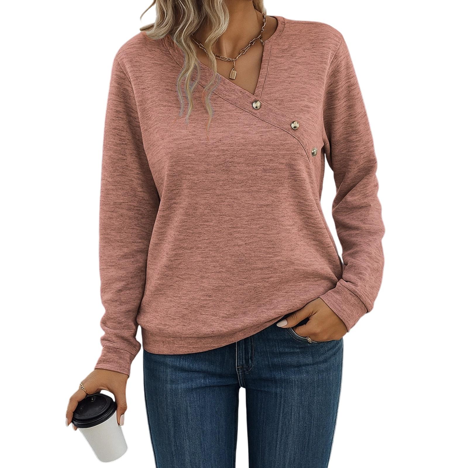 

Женский модный элегантный топ с длинным рукавом для работы и на каждый день S розовый