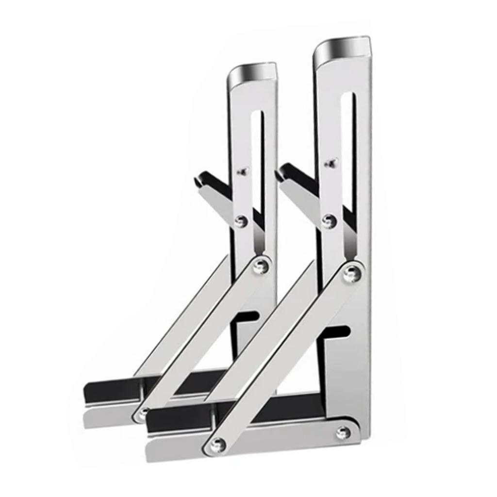 Foldable Shelf Bracket Stainless Steel Wall Mounted Wear Resistant Collapsible Shelf Bracket for Garage