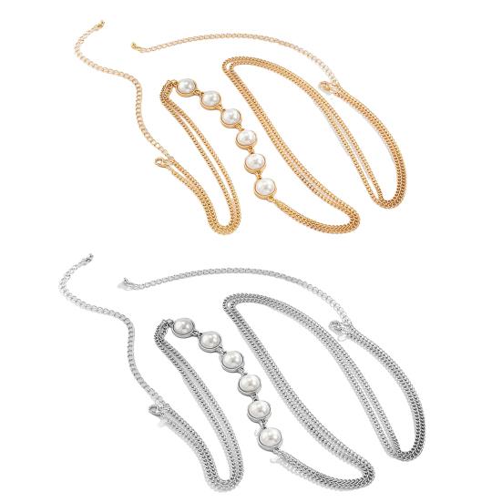 Chain Cross Lesklé umělé perly Barva Boho Beach Bikini Hrudník