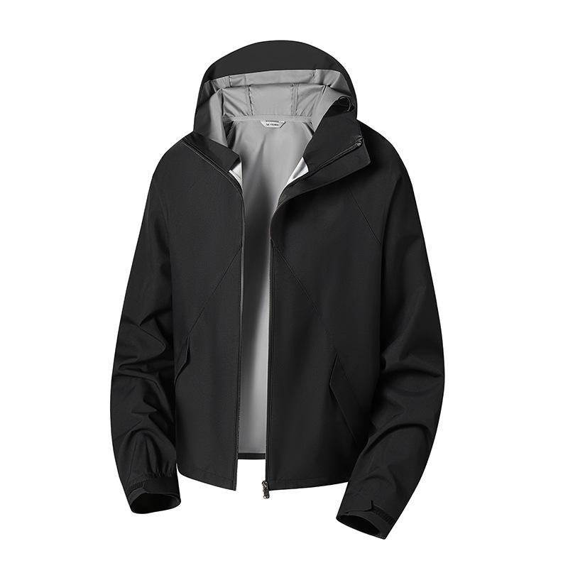 Men's Waterproof Hooded Outerwear for Spring & Autumn: Single-Layer Mountaineering Jacket