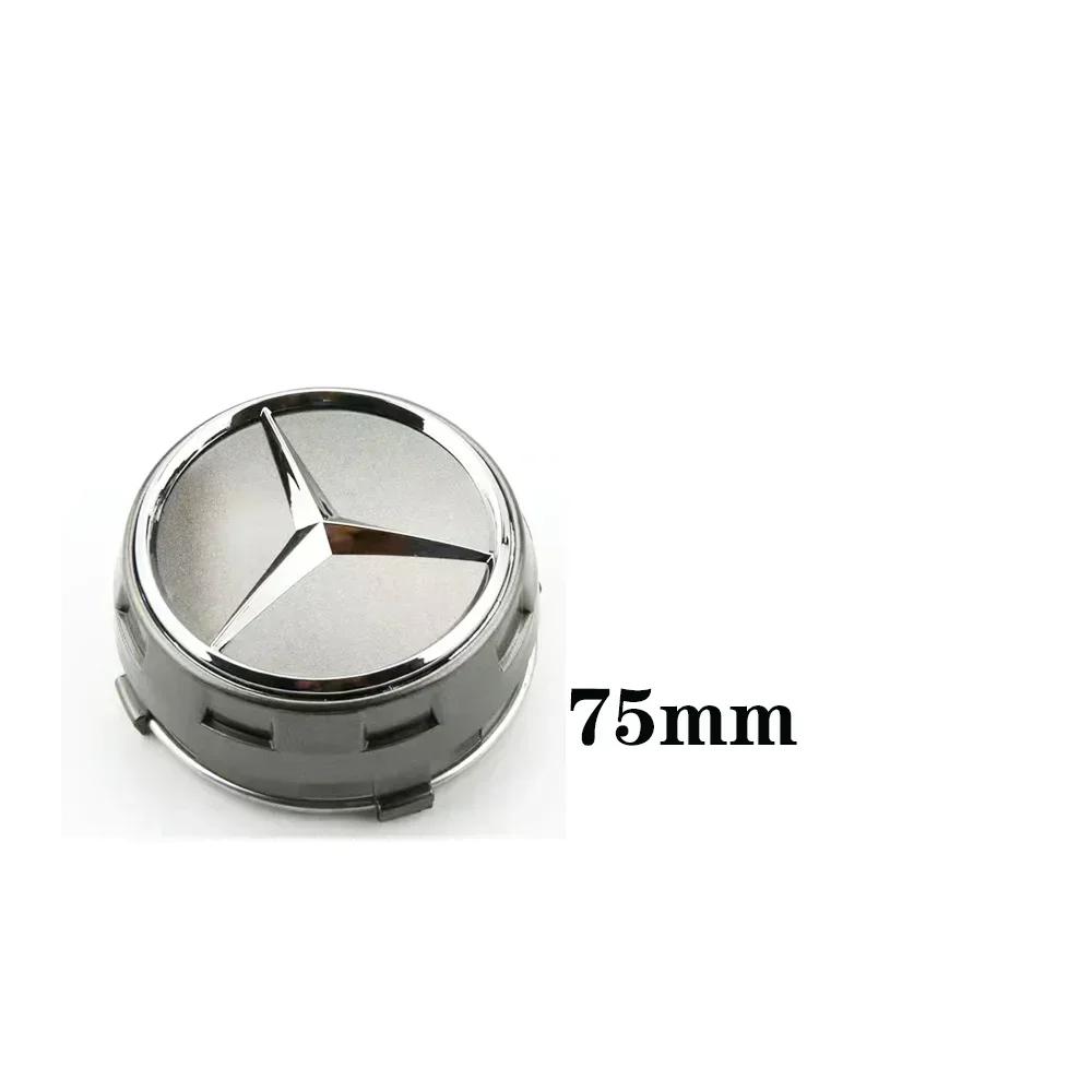 

C200 E200 New 2025 For Mercedes Benz 4PCS 75mm Car Wheel Center Hub Caps Cover For Mercedes Benz B/C/E/S Class A Class C200L GLC