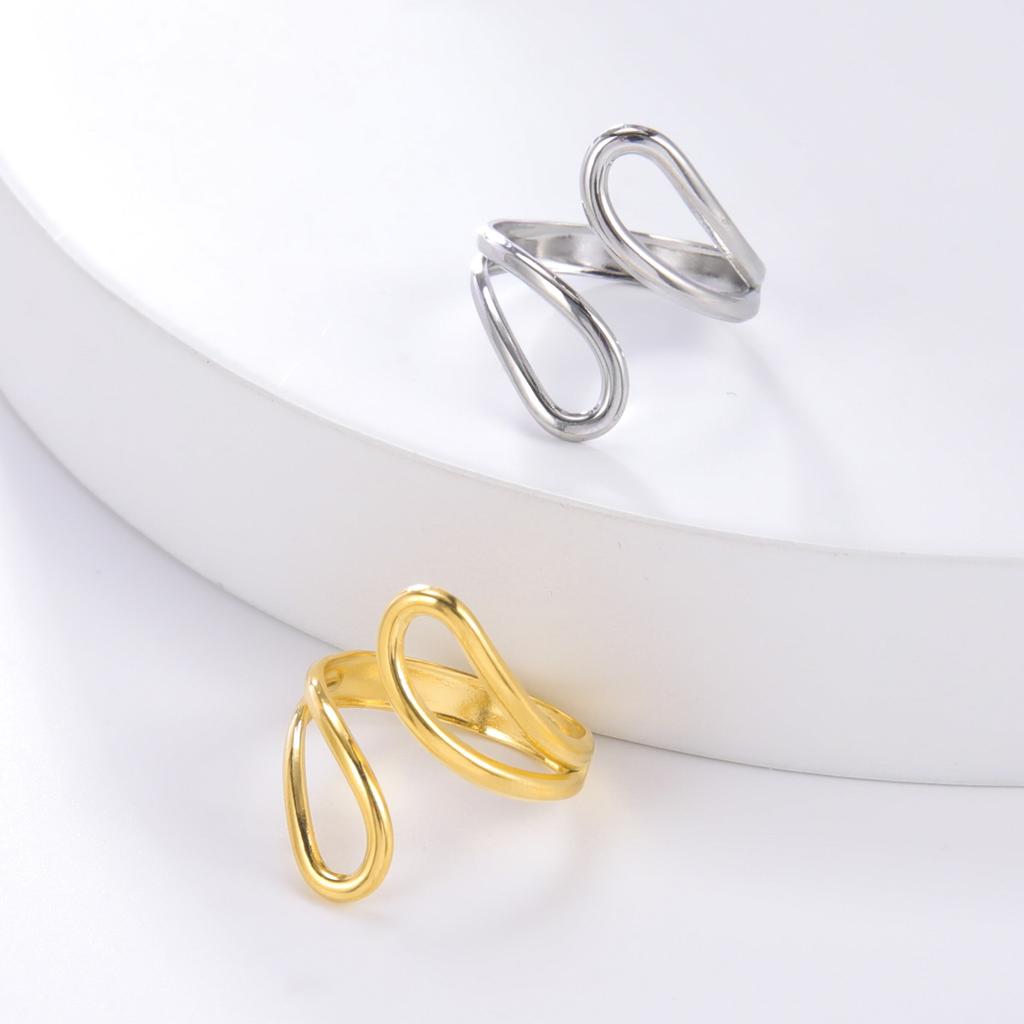 Cazador Hollow Geometric Rings Jewelry for Women Stainless Steel Finger Rings 2026 Wedding Birthday Mother Days Day Gift Trendy