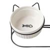 Cat Bowl Raised Detachable Feeder with Iron Holder Shelf Neck Guard for