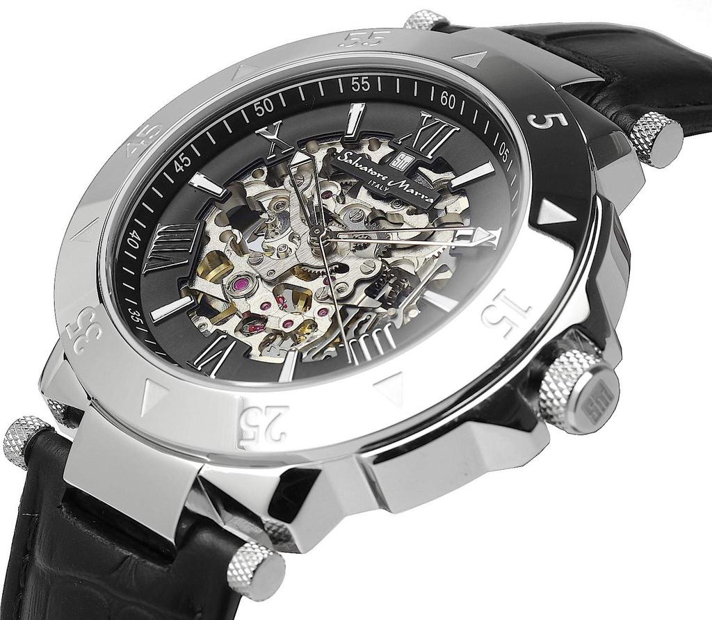 Salvatore Marra [Salvatore Marra] Wristwatch, Black, Automatic, Skeleton, Business, Formal, Men's