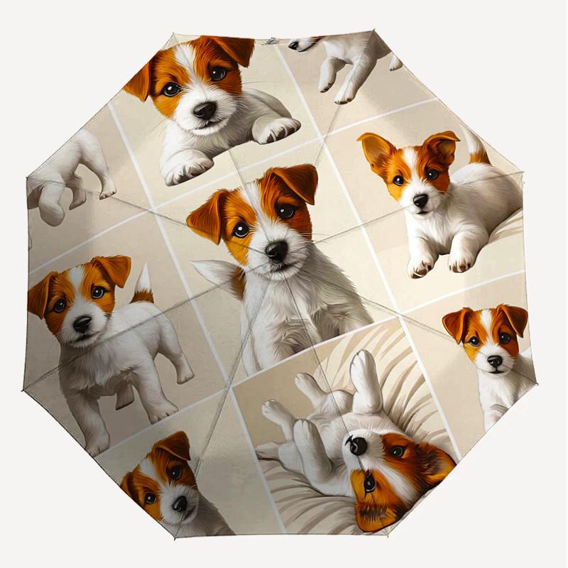 1PC Jack Russell Terrier Umbrella-8-Rib Reinforced Portable Folding Travel Suitable for All Seasons Outdoor Daily Use -J0396