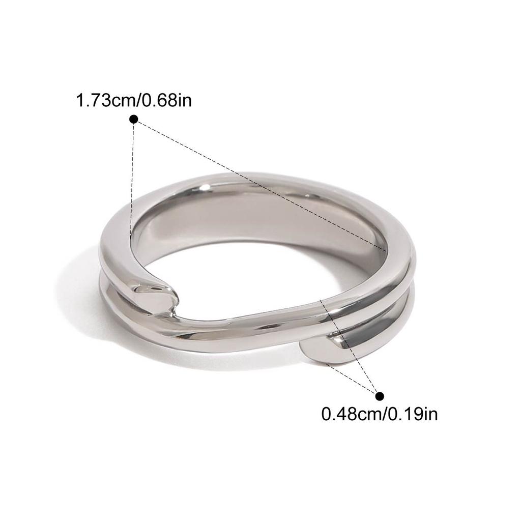 Yori Modern Minimalist Smooth Stainless Steel Plain Ring Metal Stylish Statement Gold Plated Jewelry Waterproof