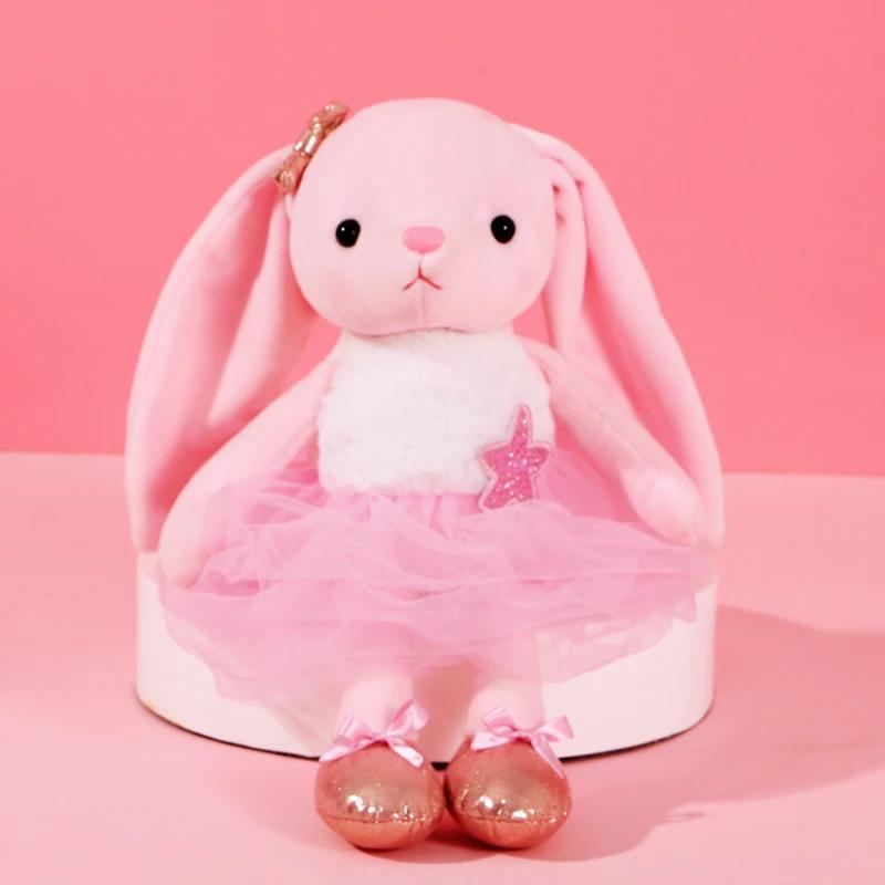 Lovely Ballet Bunny Plush Toys Soft Stuffed Cute Dressing Rabbt Animal Dolls Baby Finger Pillow for Kids Girl Birthday Gift