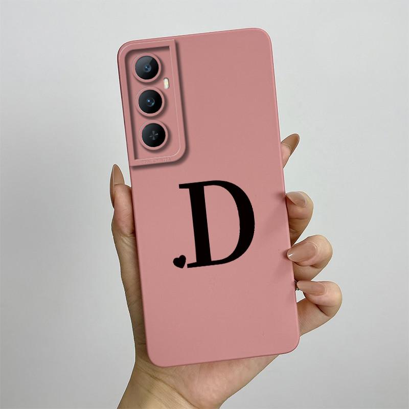 For Realme C65 4G Phone Case Cute Letters Ultra Thin Liquid Silicone Camera Protection Back Cover For Realme C 65 Funda Carcasa