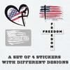 Charlie Kirk Stickers Pack 4pcs Patriotic Freedom Stickers Waterproof Uv Resistant Charlie Kirk Decal Freedom Flag Sticker Set for Laptop Car Bumper