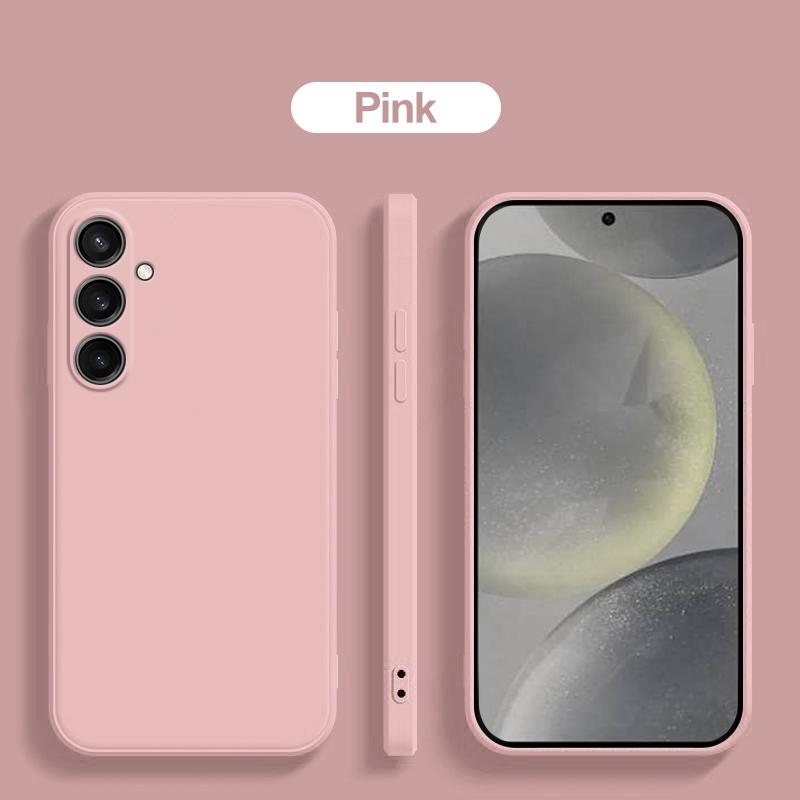 

24 Ultra Plus S24Ultra Чехол Oringal Square Liquid Silicone Phone Case для Samsung Galaxy S24 S 24 Ultra Plus S24Ultra Мягкий чехол For Galaxy S24 Ultra розовый