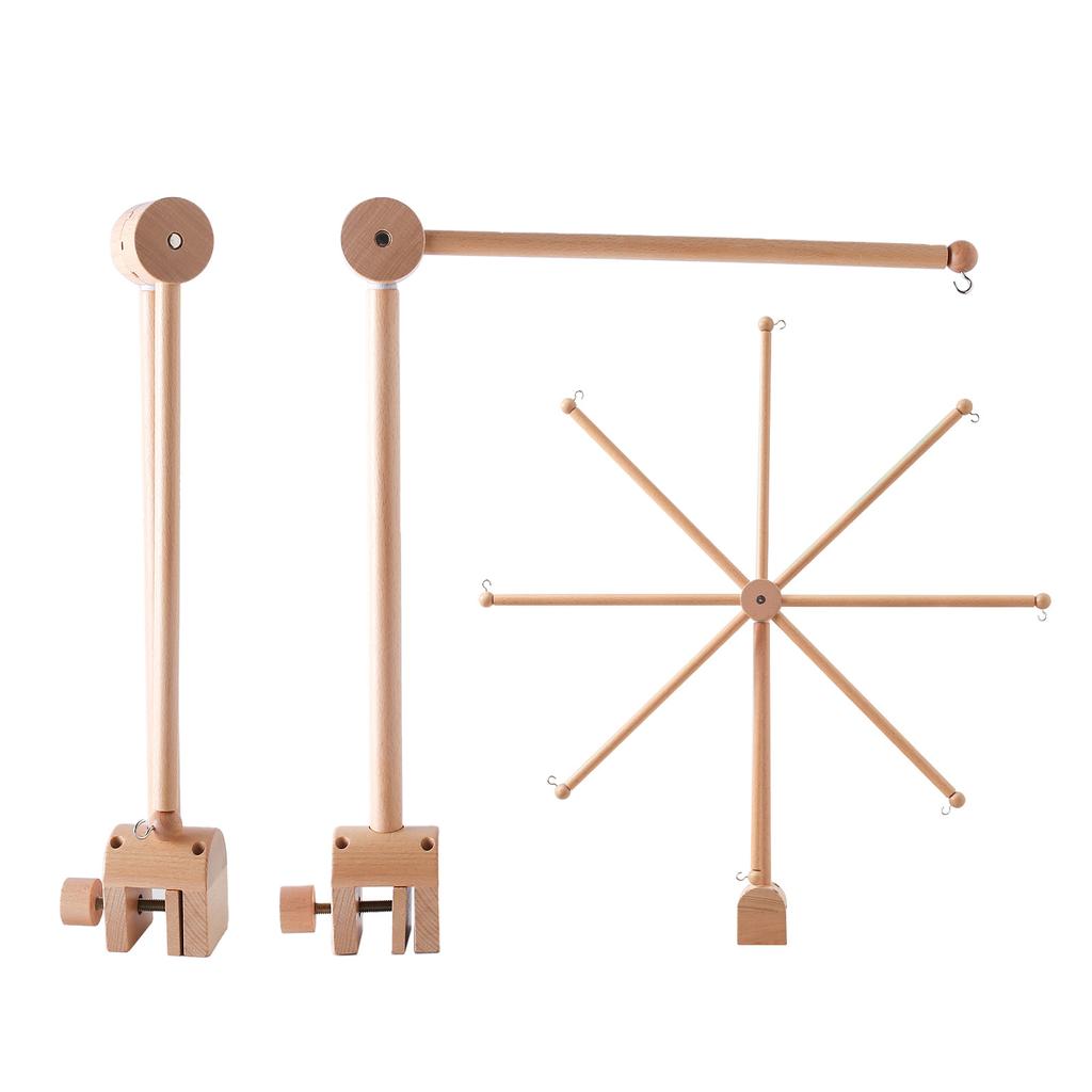 Wooden Rotating Arch Crib Mobile Bracket, Mosquito Net Hanger, Baby Crib Accessory, Newborn Soothing Crib Bell