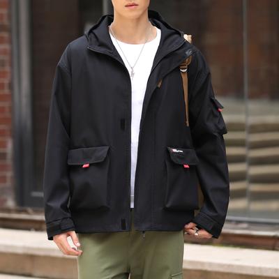 Striukė Vyriška Su Gobtuvu Laisva Trijų Matmenų Kišenė Atsitiktinė Striukė Striukė Vyriški Drabužiai