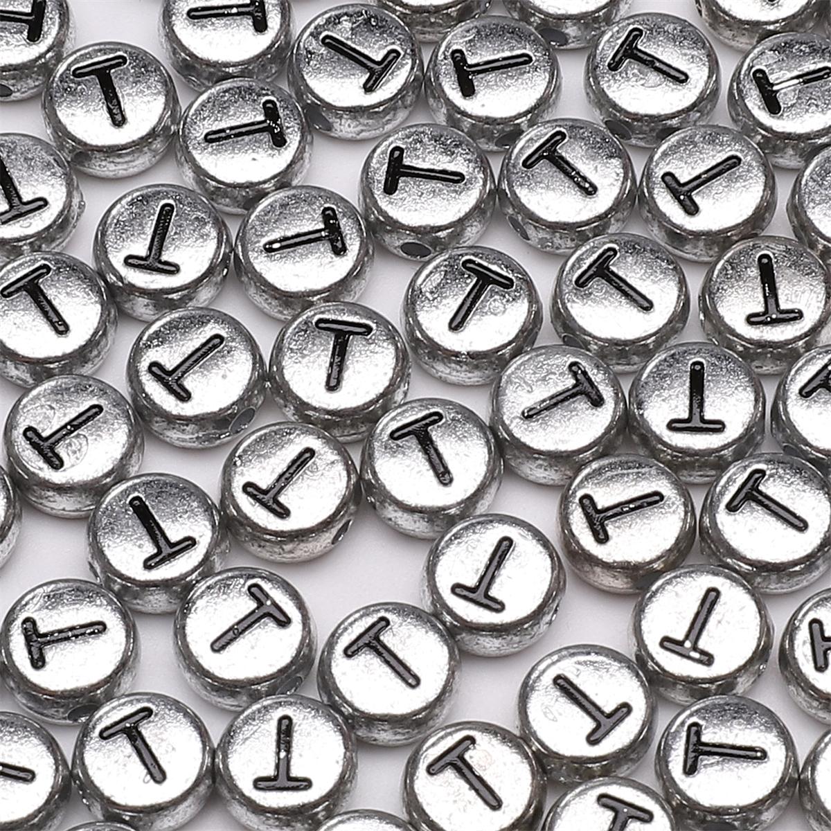 

50 шт. акриловых бусин с английскими буквами для изготовления ожерелий, браслетов, серег, ювелирных изделий, аксессуары для рукоделия T