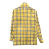Givenchy 80s Vintage Check Pattern Long Sleeve Shirt 37 Yellow Men's Used