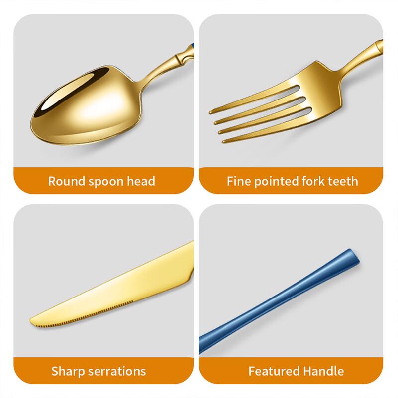 Lan Tuan 24-Piece Rose Gold Stainless Steel Cutlery Set