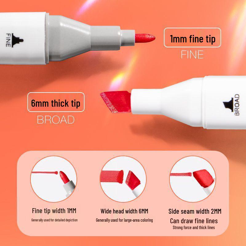 Double-Ended Marker Pen Set: Alcohol-Based Watercolor Pens for Children's Art and Graffiti