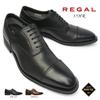 Waterproof Breathable Straight Tip 35HR Genuine Leather Business Shoes Made In Japan Black [Regal] Gore-Tex Men's 24.5cm
