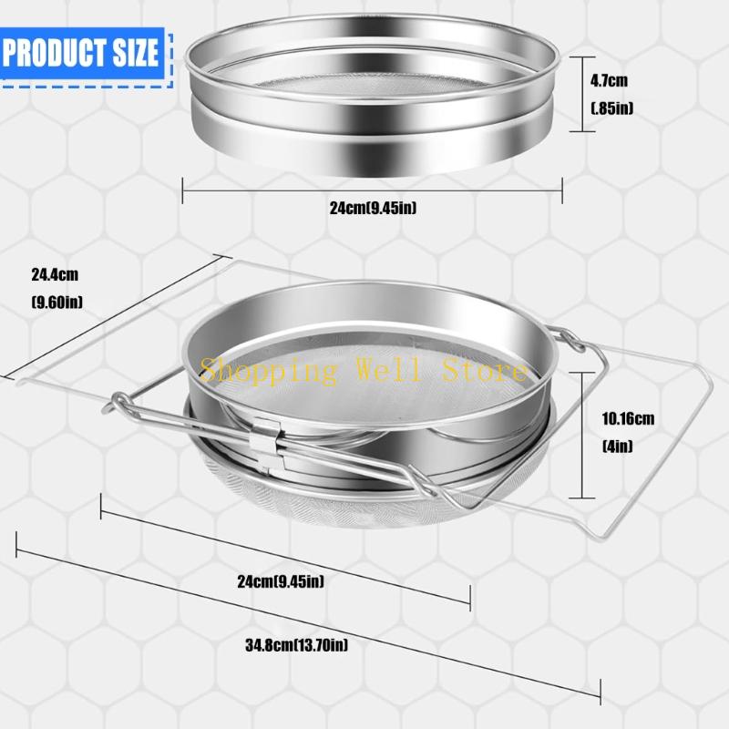 KX4B Robuste Imkereibedarf 9,4 Zoll Durchmesser Honigsieb Mit Ausziehbaren Armen Für 5-Gallonen-Behälter Und Eimer