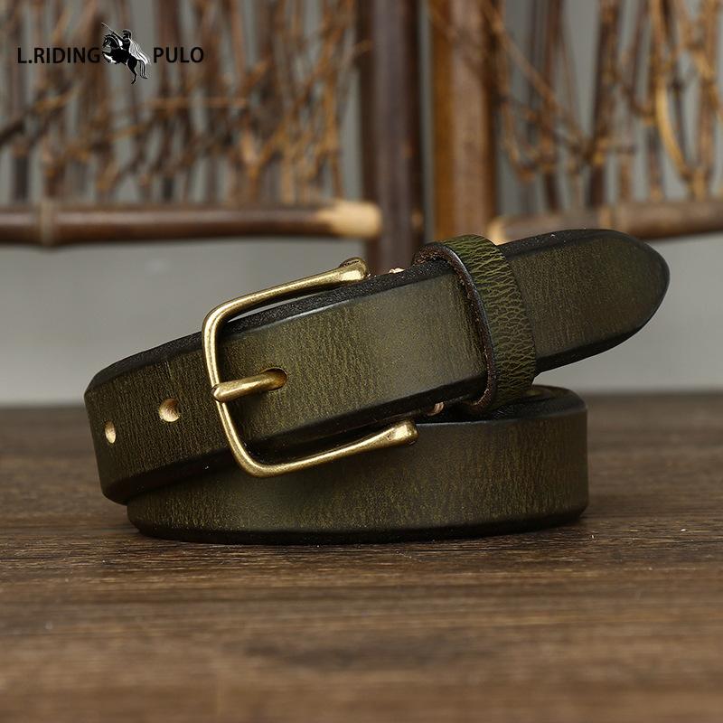 Thickened Genuine Leather Cowhide Belt for Women Pin Buckle Simple Retro Versatile Belt for Women