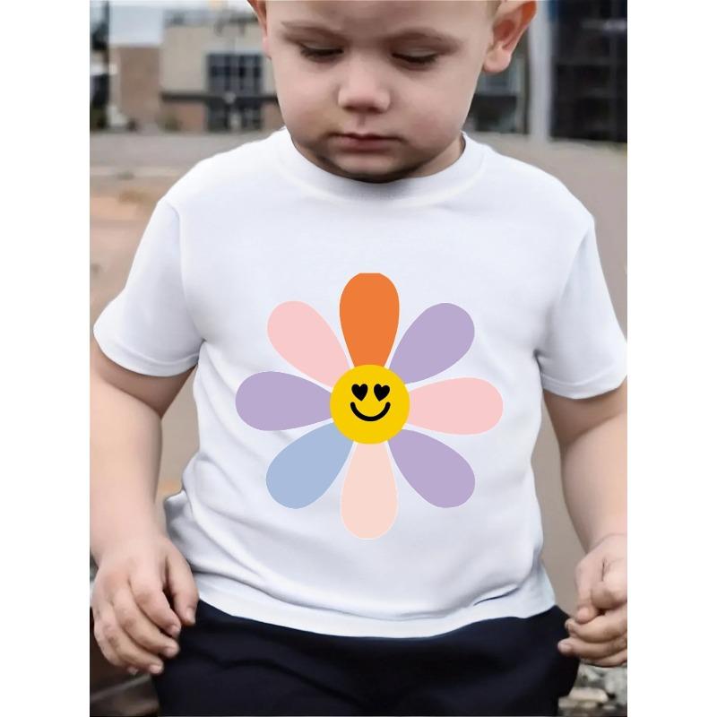 European sizes little boys Short Sleeve T-Shirt Soft & Comfortable Everyday Top, Suitable for home, outdoor, and sports activities