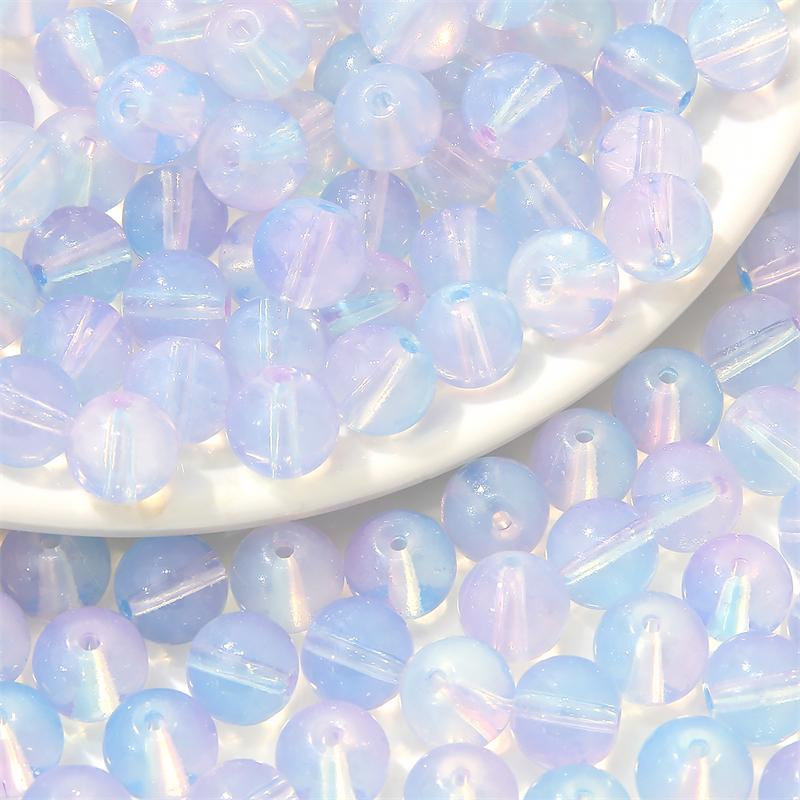 

30 шт. хрустальные стеклянные бусины с белковым покрытием цветные круглые свободные бусины-разделители для DIY ожерелья, браслета, изготовления ювелирных изделий светло-синий