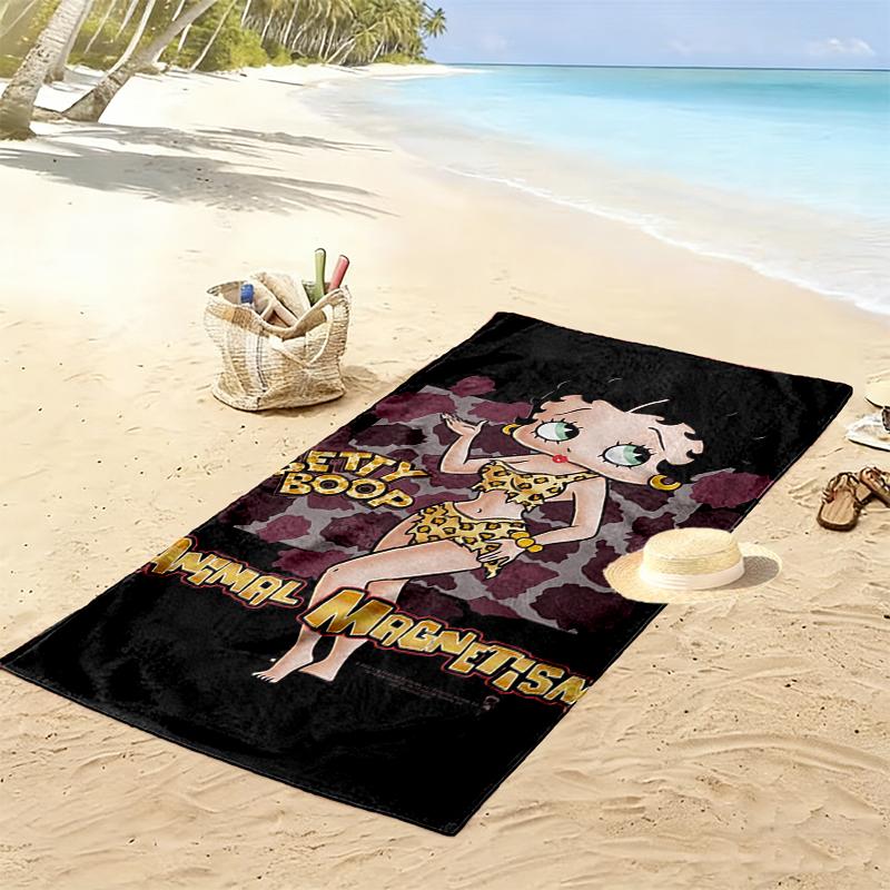 Betty Boop Beach Towel, Multi-purpose Beach Towel Perfect for Camping and Beach Vacations