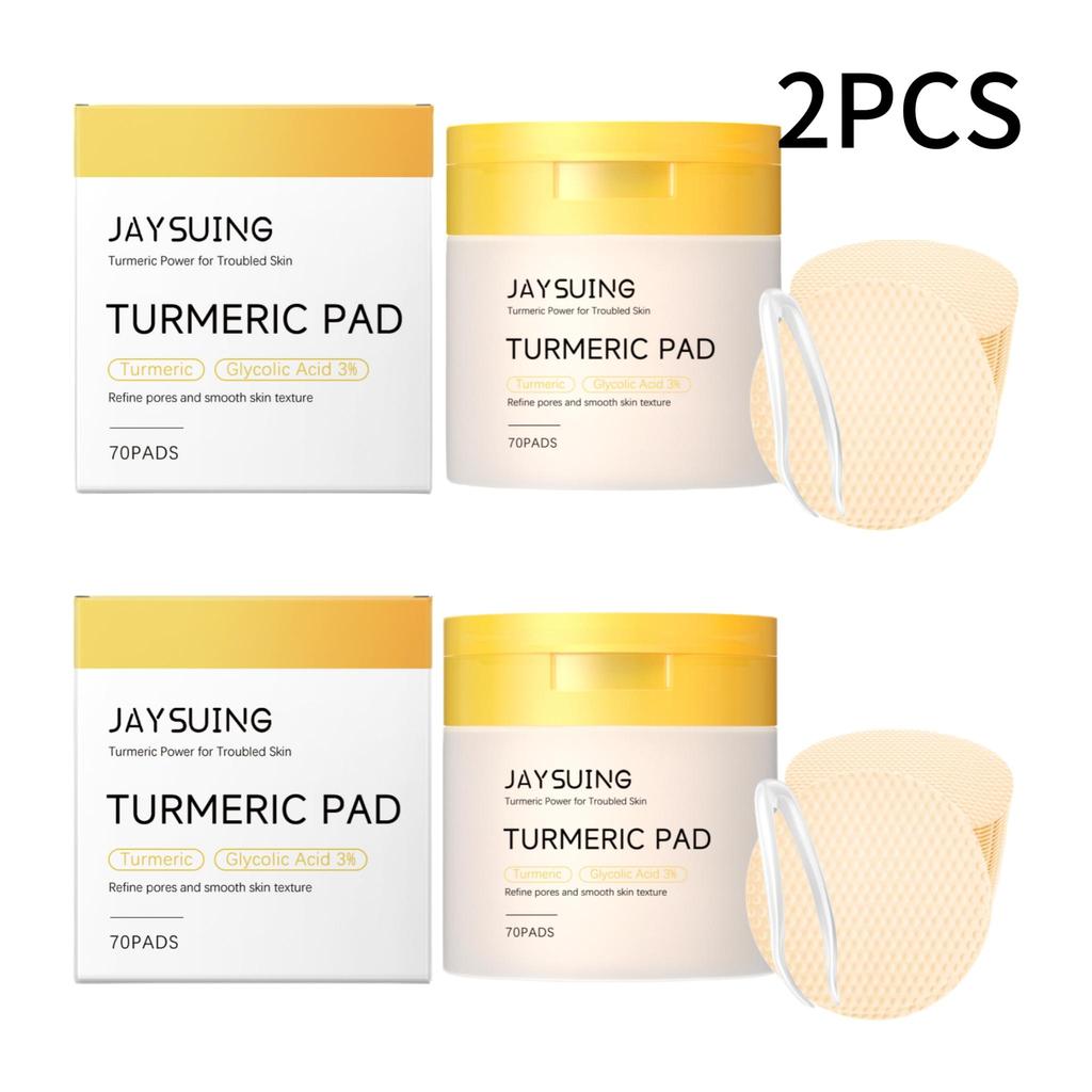 Jaysuing Turmeric Cleansing Pads With Glycerin And Glycolic Acid For Face Gentle Exfoliation Hydrating Skin 1 Set