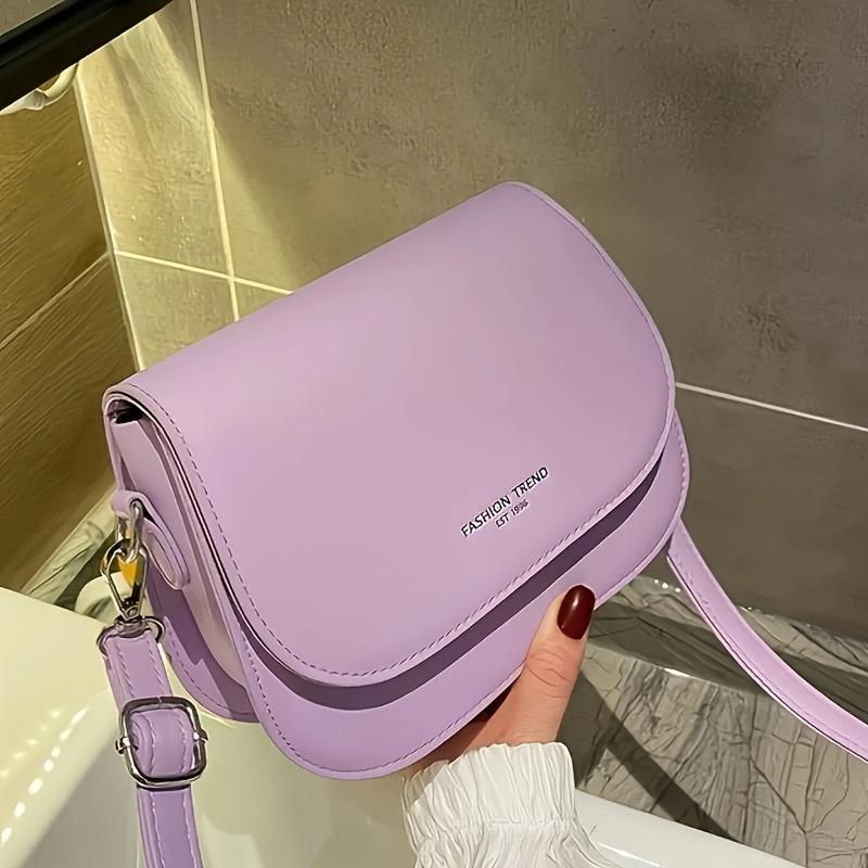 Fashionable Faux Leather Crossbody Bag, Compact Flap Shoulder Purse with Adjustable Strap for Office, Dating Daily Sling Bags