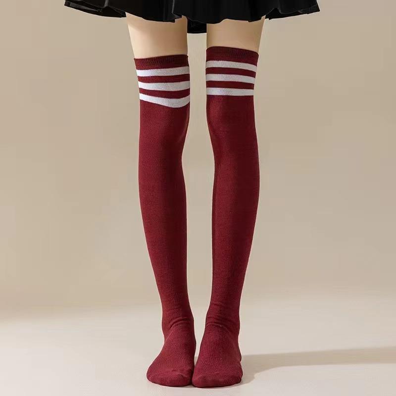 

Thigh High Socks For Women Goth Cute Kawaii Striped Over The Knee Socks Cotton Long Tall Knee High Stockings One Size