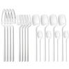 16Pcs Rainbow Matte Tableware Knife Fork Spoon Dinnerware Set Stainless Steel Cutlery Western Flatware Kitchen Silverware Set