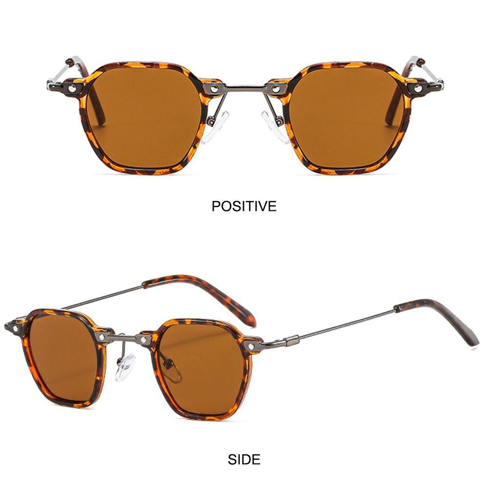 Polygon Frame Punk Sunglasses Vintage Small Ocean Color Eyewear Avant Garde Sun Glasses for Women & Men