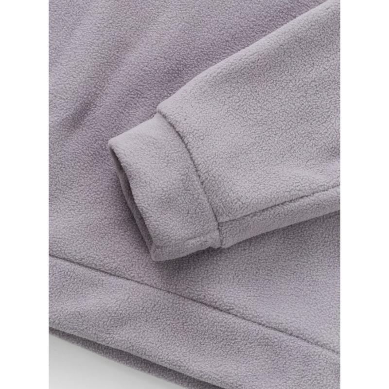 Men Half Zip Stand Collar Solid Color Long Sleeve Pullover Casual Sweatshirt Outdoor Outerwear