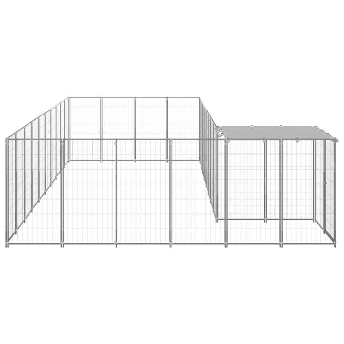 VidaXL Chenil Argenté 13,31 m² Acier Enclos pour Chiots Cage Chiens Extérieur 3082244