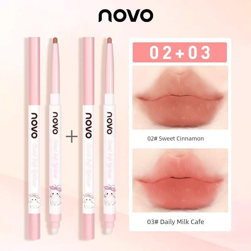 Novo Double-Headed Lip Liner Waterproof Long Lasting and Does Not Fade Nude Color Series Lip Hook Line Toot Lipstick Pen Integrated Lip Brush