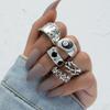 Retro Black Eight Poker Ace of Spades 5 Pcs Set Rings For Women Open Ring Punk Gothic Edgy Hiphop Accessories Cool Gift
