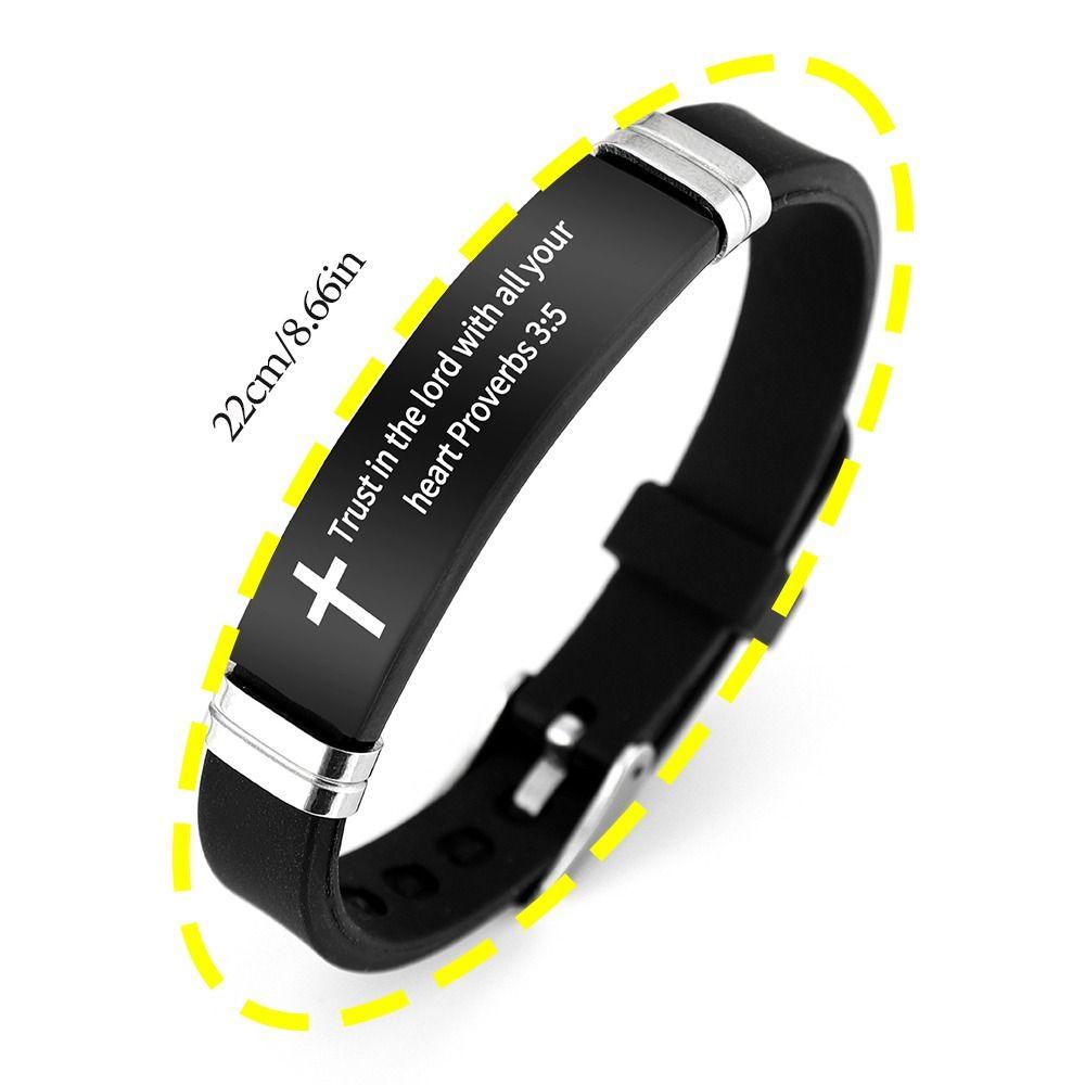 ID Wristband Family Friendship Bracelet Cross Design Christian Bracelet  Religious Gifts