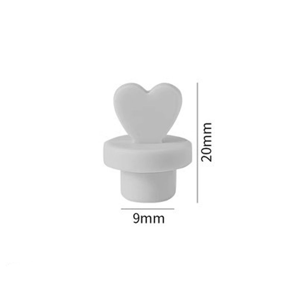 Silicone Bottle Dust Plug Love Reusable Bottle Stopper Cap Dust-proof Drinkware Decorative Glass Straw Hole Silicone Stopper